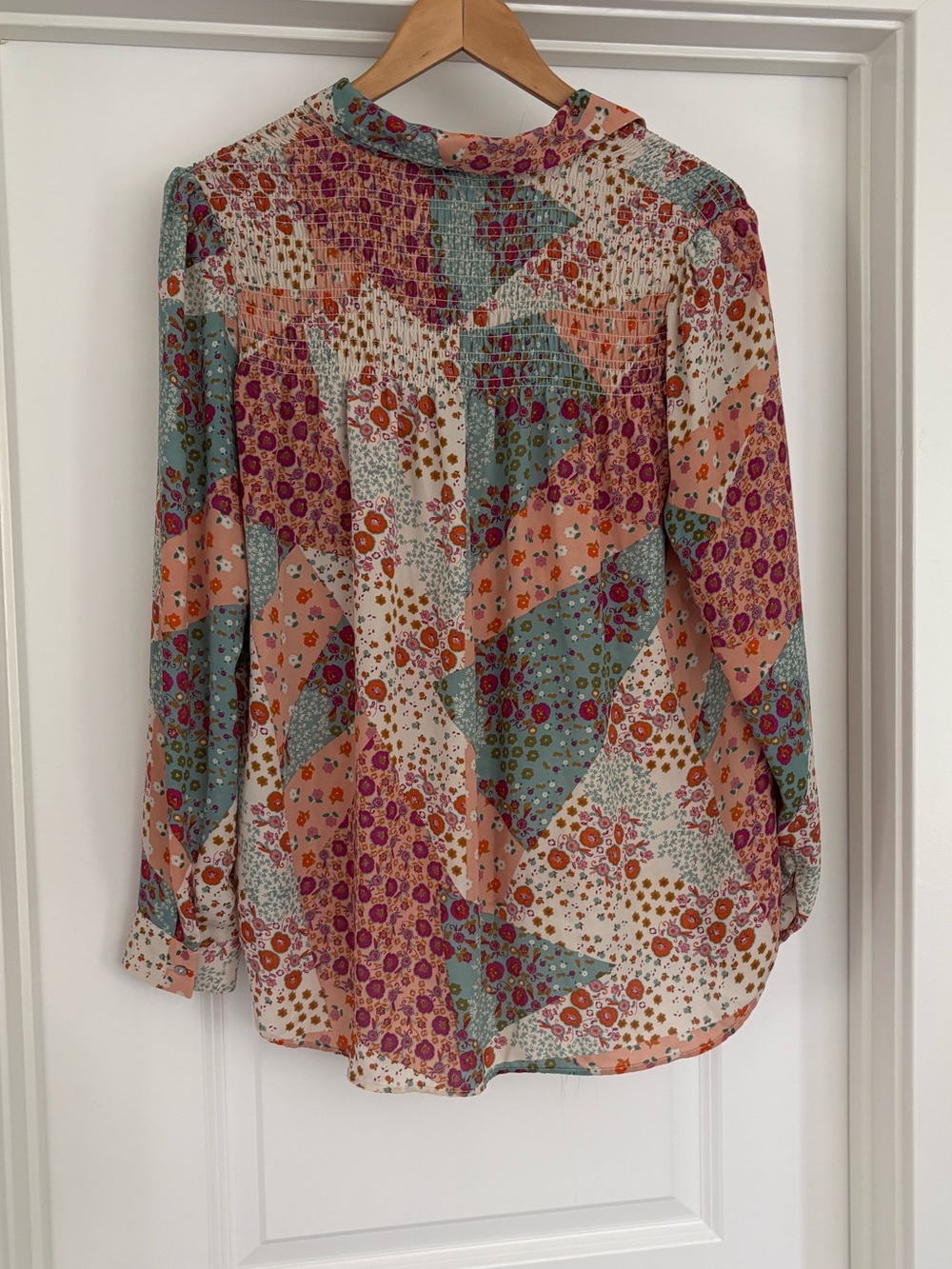 Rose & Olive Patchwork Boho Top M - Picture 5 of 7